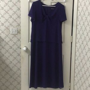 Melissa Harper Vintage Sz 14 Dark Purple Formal/MOB Faux 2 Piece Maxi Dress NWOT